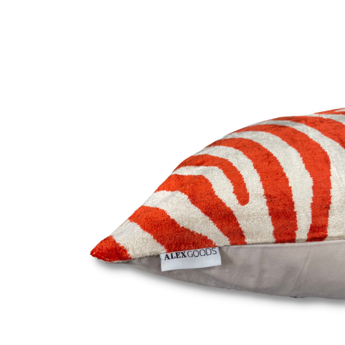 Orange Zebra print cushion