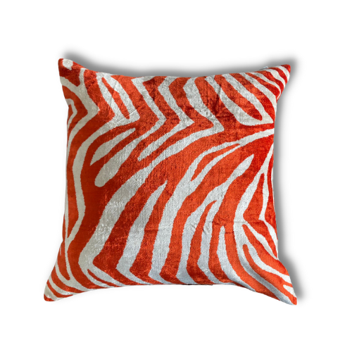 Orange Zebra print cushion